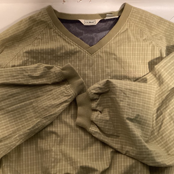 L.L. Bean Mens Pullover Windbreaker Jacket size XXL Golf Jacket checked - Picture 12 of 13